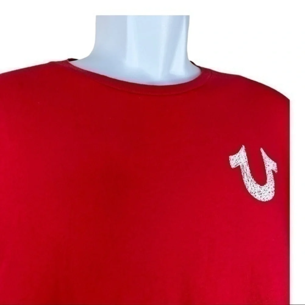True Religion Men T-shirt Red Pullover Sz XL